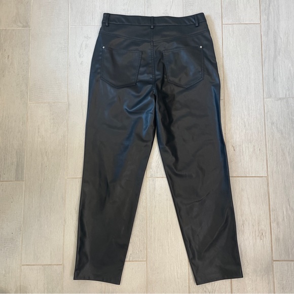 Zara Faux Leather High Ruse Mom Fit Pants - Picture 7 of 11